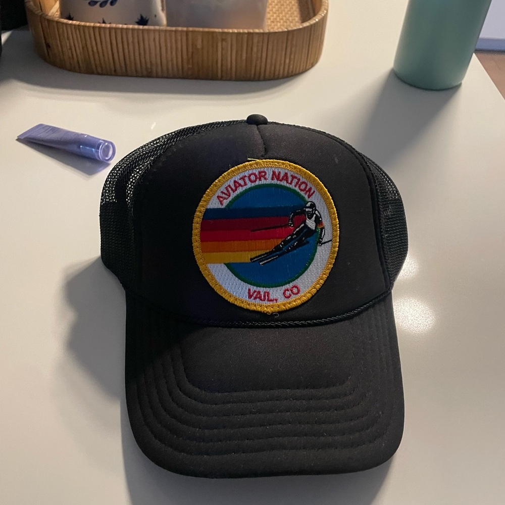 Aviator Nation Black Trucker Hat
